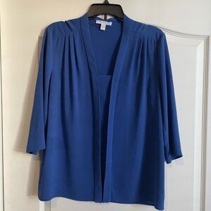 Hugo BOSS lagenlook royal blue blouse - Size 8 - Retail $228 -Designer elegance!